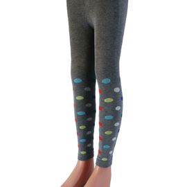 Kinder Leggings mit Punkten 98/104 graumeliert